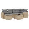 vidaXL 7 pcs conjunto de sof&aacute;s p/ jardim com almofad&otilde;es vime PE bege