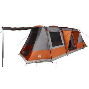 vidaXL Tenda de campismo t&uacute;nel p/ 4 pessoas imperme&aacute;vel cinza/laranja
