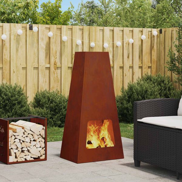 vidaXL Fire Pit Castanho 50 x 35 x 100 cm