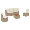 vidaXL 6 pcs conjunto de sof&aacute;s p/ jardim com almofad&otilde;es vime PE bege
