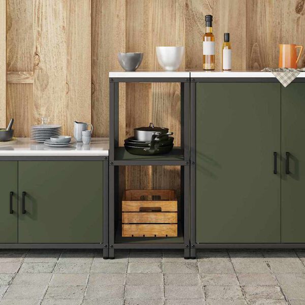 vidaXL Armazenamento de Cozinha Verde Oliva 60 x 50 x 92 cm A&ccedil;o