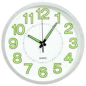 vidaXL Rel&oacute;gio de parede luminoso 30 cm branco
