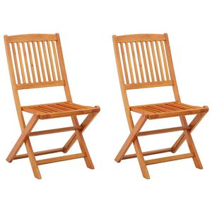vidaXL Cadeiras de jardim dobr&aacute;veis 2 pcs eucalipto maci&ccedil;o