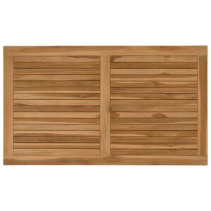 vidaXL Tampo de Mesa Retangular Madeira de Teca S&oacute;lida Natural