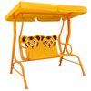 vidaXL Banco de baloi&ccedil;o para crian&ccedil;as 115x75x110 cm tecido amarelo
