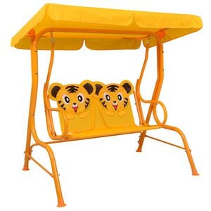vidaXL Banco de baloi&ccedil;o para crian&ccedil;as 115x75x110 cm tecido amarelo