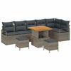 vidaXL Conjunto de Sof&aacute; de Jardim 9 unid. 8-N&uacute;mero de lugares Cinzeto