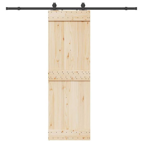 vidaXL Kit de ferragens para porta deslizante 213 cm a&ccedil;o preto