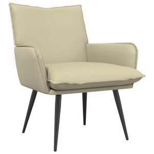 vidaXL poltrona Creme Couro Sint&eacute;tico