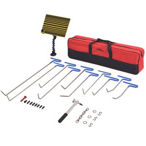 vidaXL Conjunto repara&ccedil;&atilde;o de mossas s/ repintura 28 pcs a&ccedil;o inoxid&aacute;vel