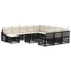 vidaXL Conjunto de Sof&aacute; de Jardim 13 unid. Preto vime PE