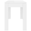 vidaXL Mesa de jantar 120x60x76 cm contraplacado branco brilhante