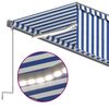vidaXL Toldo autom&aacute;tico c/ estore/LED/sensor de vento 6x3m azul/branco