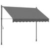vidaXL Toldo retr&aacute;til 250x150 cm tecido e a&ccedil;o antracite