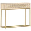 vidaXL Mesa consola 90x30x75 cm madeira de mangueira maci&ccedil;a dourado