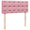 vidaXL Cama boxspring com colch&atilde;o 120x190 cm veludo rosa