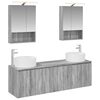 vidaXL Conjunto de Arm&aacute;rios para Banheiro 5 unid. Sonoma cinzento