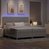 vidaXL Cama Box Spring LED Cinzento-acastanhado 200 x 200 cm tecido