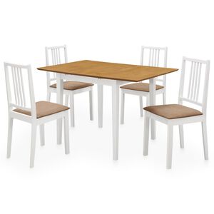vidaXL 5 pcs conjunto de jantar MDF branco