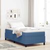 vidaXL Cama Box Azul e Branco 90 x 190 cm Tecido de Veludo Cotele