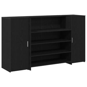 vidaXL Balc&atilde;o de recep&ccedil;&atilde;o Carvalho preto 180x50x103,5 cm Madeira projetada