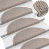 vidaXL Tapetes escada adesivos aspeto sisal 15 pcs 56x17x3 cm prateado