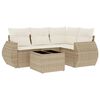 vidaXL 5 pcs conjunto de sof&aacute;s p/ jardim com almofad&otilde;es vime PE bege