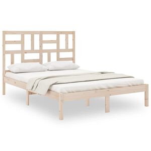 vidaXL Estrutura de cama sem colchão 140x200 cm madeira maciça