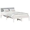 vidaXL Estrutura da cama Branco e cinza claro 120 x 200 cm