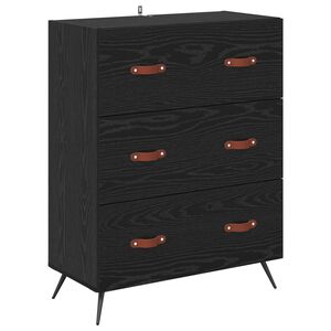 vidaXL Ba&uacute; de Gavetas com gaveta Carvalho Preto 69,5 x 34 x 90 cm