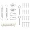 vidaXL 9 pcs conjunto de acess&oacute;rios p/ para-sol vela a&ccedil;o inoxid&aacute;vel