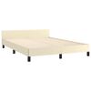 vidaXL Estrutura de cama c/ cabeceira couro artificial 140x190cm creme