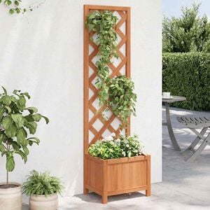 vidaXL Vaso com treli&ccedil;a 40x30x135 cm madeira de abeto maci&ccedil;a