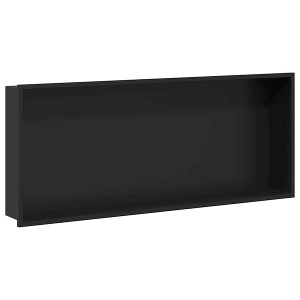 vidaXL Nichos de Chuveiro Preto 75 x 30 x 9.5 cm Aço inoxidável