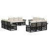 vidaXL Conjunto de Sof&aacute; de Jardim 12 unid. Preto vime PE