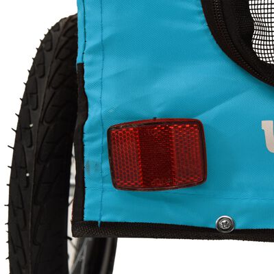 vidaXL Reboque de bicicleta p/ animais tecido oxford/ferro azul/preto
