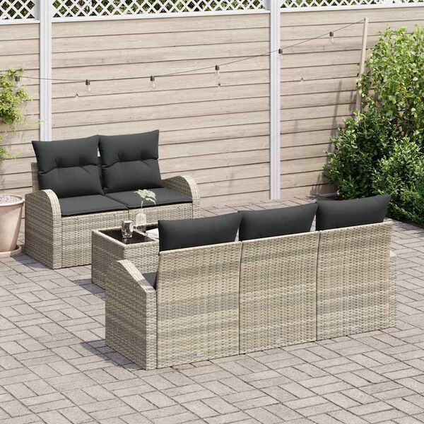 vidaXL Conjunto de Sofá de Jardim Cinzento-claro 55 x 55 x 37 cm
