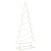 vidaXL &Aacute;rvore de Natal de metal com suporte KUOPIO 210 cm A&ccedil;o Ouro