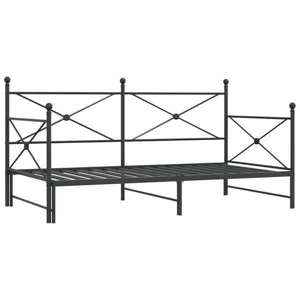 vidaXL Cama de dia com gavetão sem colchão 100x190 cm aço preto