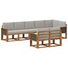 vidaXL Conjunto de Sof&aacute;s para Exterior 8 pcs Natural e Cinzento-Claro