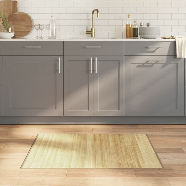 vidaXL Tapete retangular 70x100 cm bambu cor natural clara