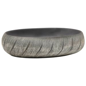 vidaXL Lavat&oacute;rio de bancada oval 59x40x15 cm cer&acirc;mica preto e cinza