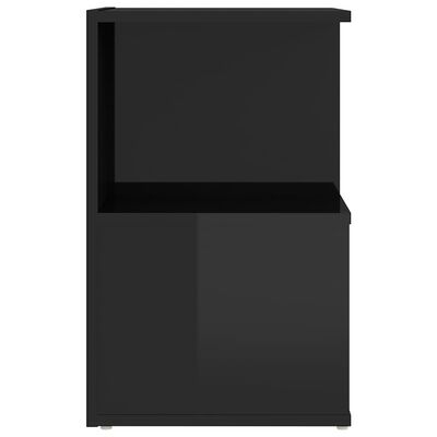 vidaXL Mesa de cabeceira 35x35x55 cm contraplacado preto brilhante