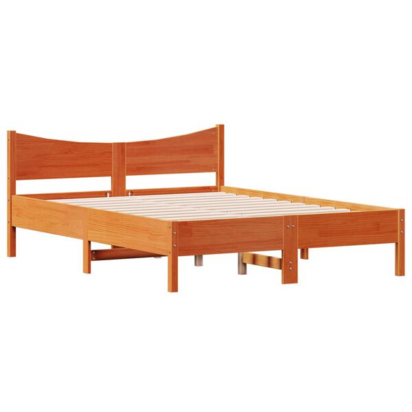 vidaXL Cama sem colch&atilde;o 120x200 cm madeira pinho maci&ccedil;a castanho-mel