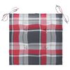 vidaXL Cadeiras jardim c/ almofad&otilde;es xadrez vermelho 2 pcs teca maci&ccedil;a