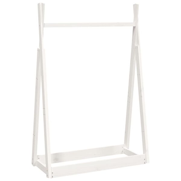 vidaXL Suporte para roupas 100x45x150 cm madeira pinho maci&ccedil;a branco