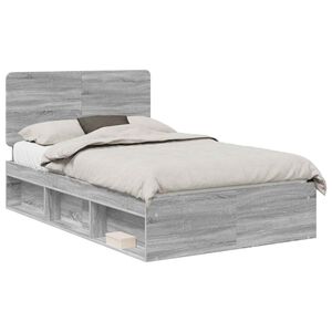 vidaXL Estrutura da Cama com cabeceira Cinza Sonoma 120 x 190 cm