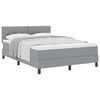 vidaXL Cama Box com cabeceira Cinzento-claro 160 x 200 cm tecido