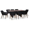 vidaXL 9 pcs conjunto jantar exterior com almofad&otilde;es vime PE preto