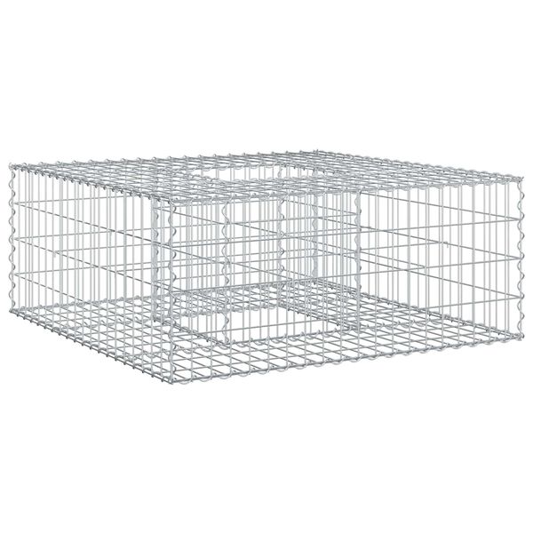 vidaXL Cama elevada de gabi&atilde;o Prateado 100 x 100 x 40 cm